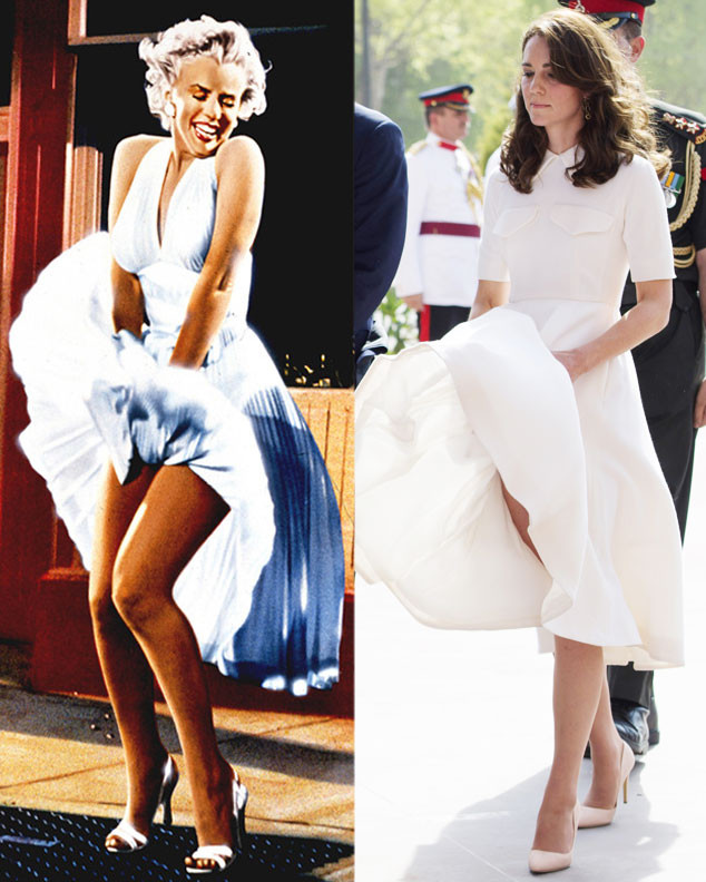 Kate Middleton Channels Marilyn Monroe S Windy Dress Moment In